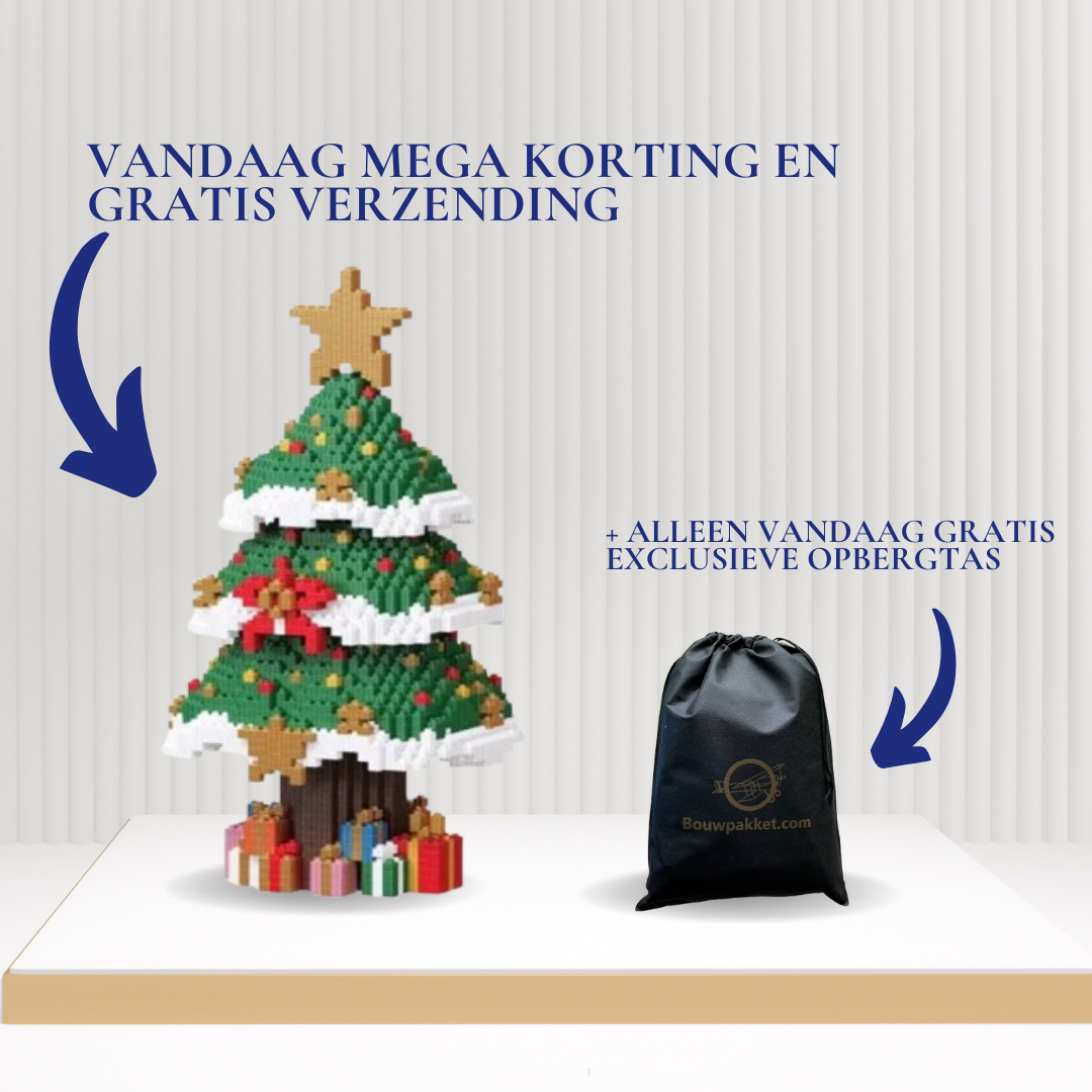 Kerstboom met ster | Bouwsteentjes