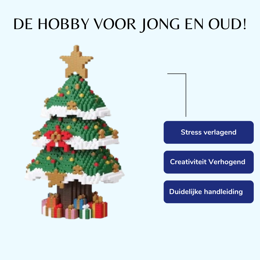 Kerstboom met ster | Bouwsteentjes