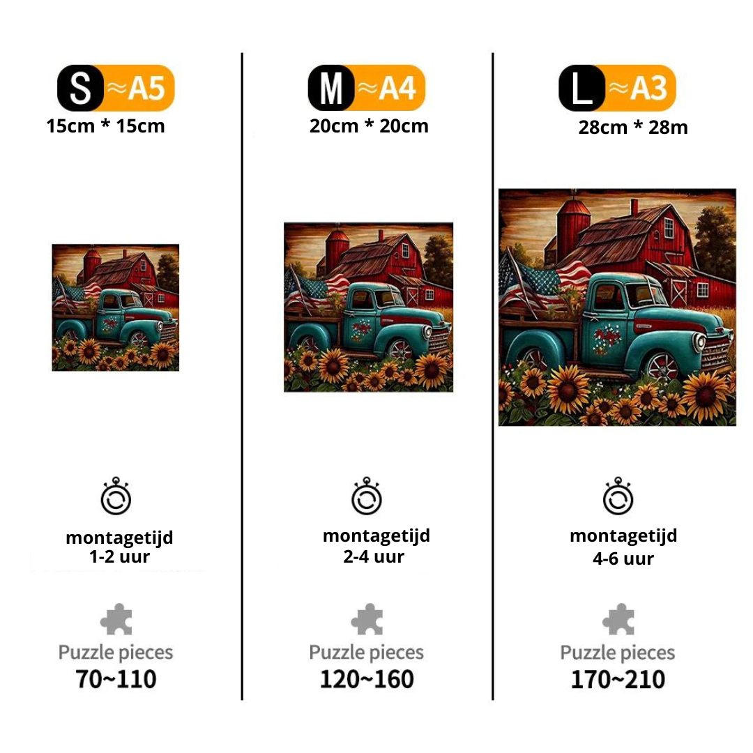 Amerikaanse Auto | Houten Puzzel