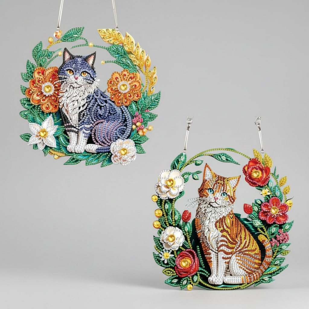 Decoractie hanger | kat | Diamond painting