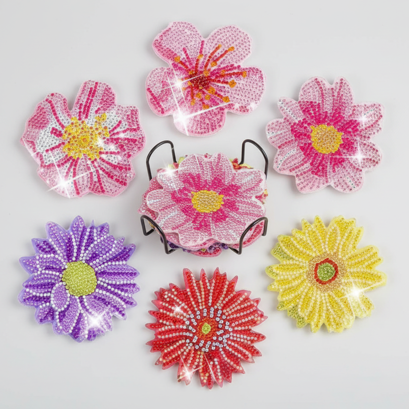Onderzetters | Bloemen | Diamond painting