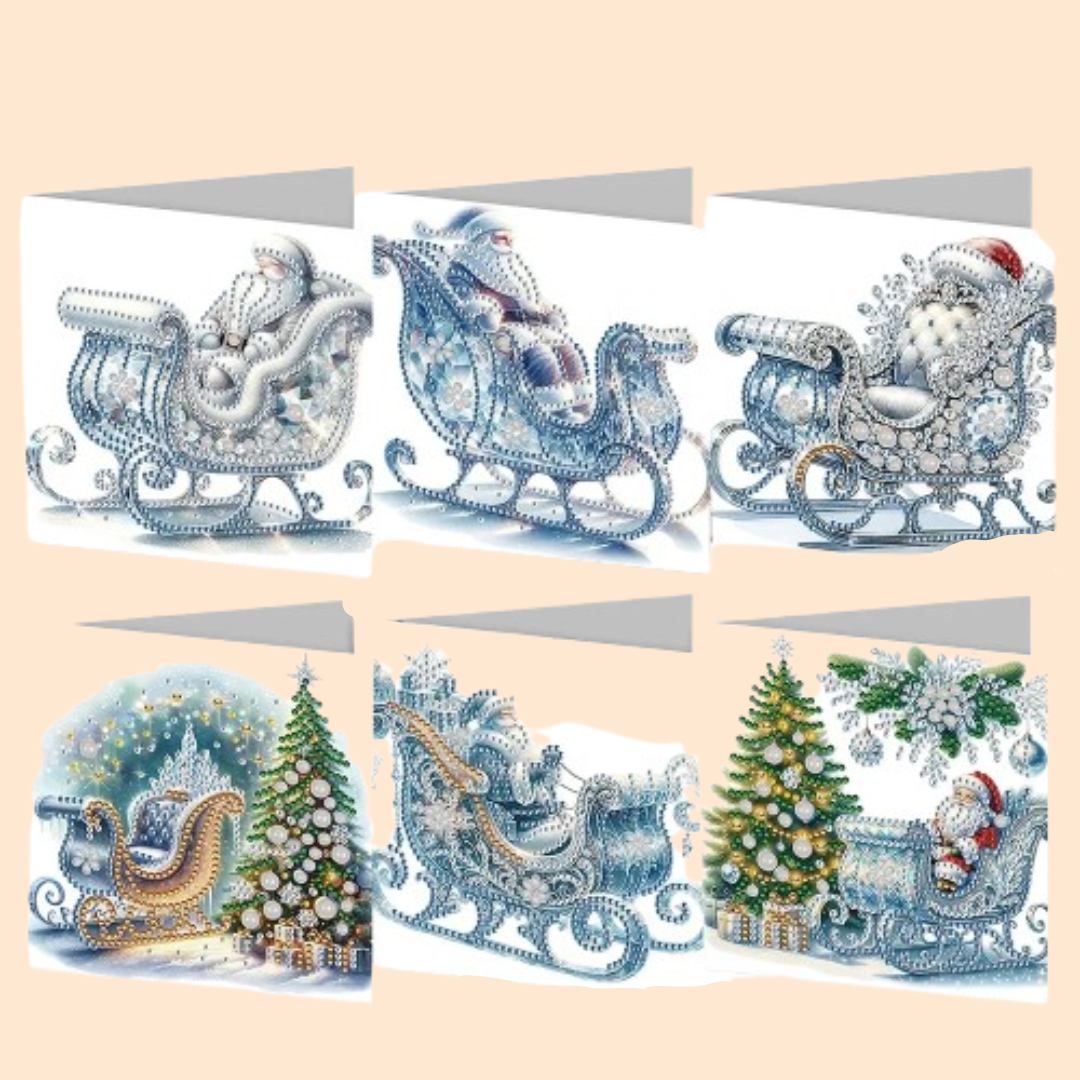 Winterpret in de Arrenslee Kerstkaarten | 6 stuks| Diamond Painting