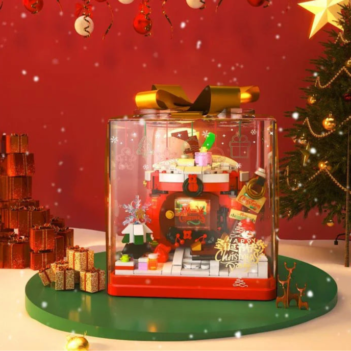 Kerstappel in cadeautje | Bouwsteentjes