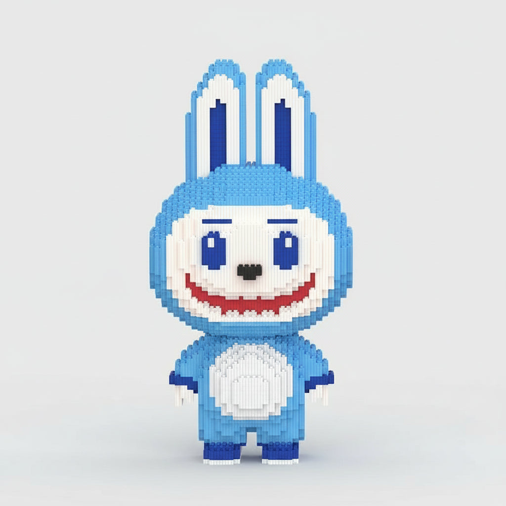 Mega Blauwe Labubu | Bouwsteentjes