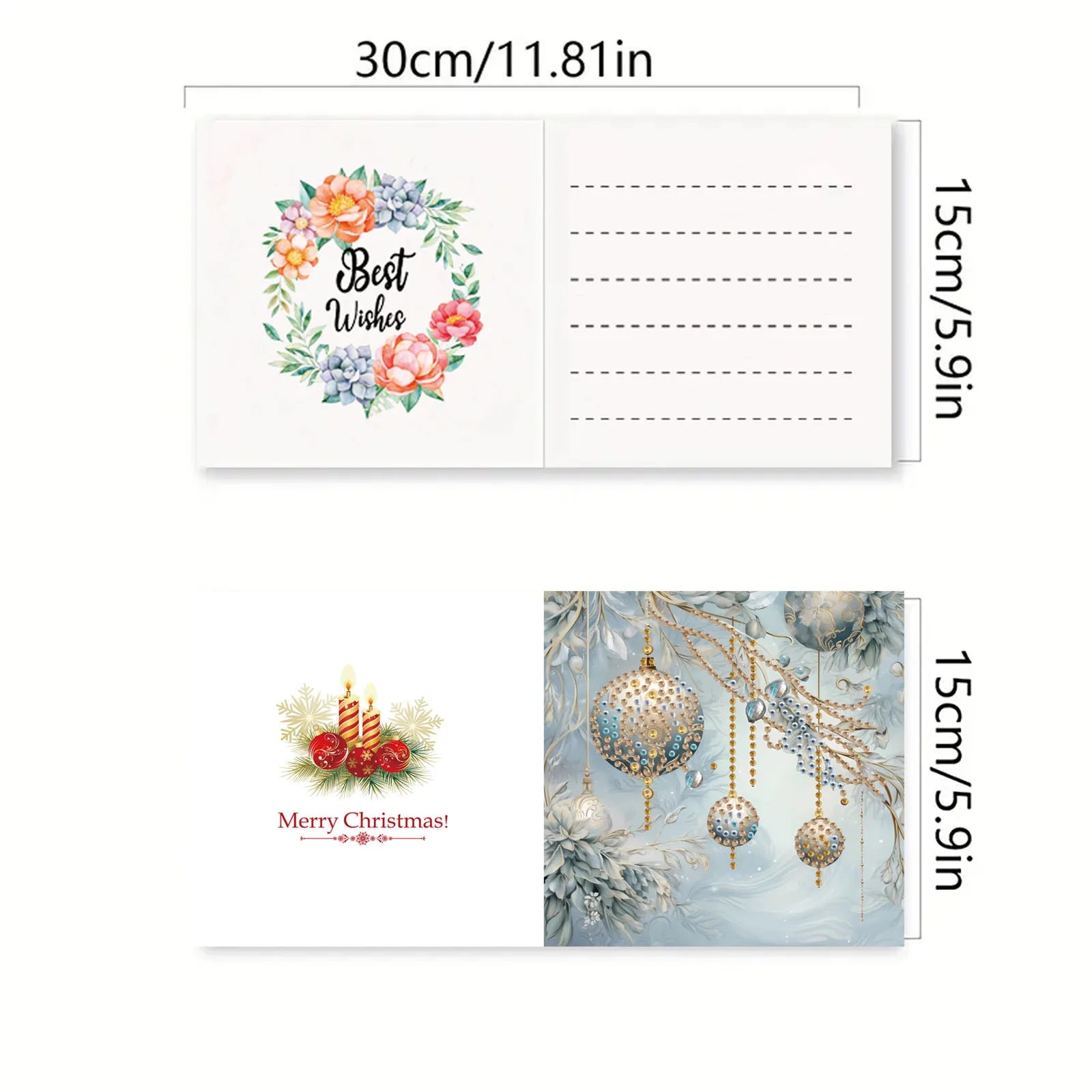 Prachtige kerstkaarten | 6 stuks | Diamond Painting