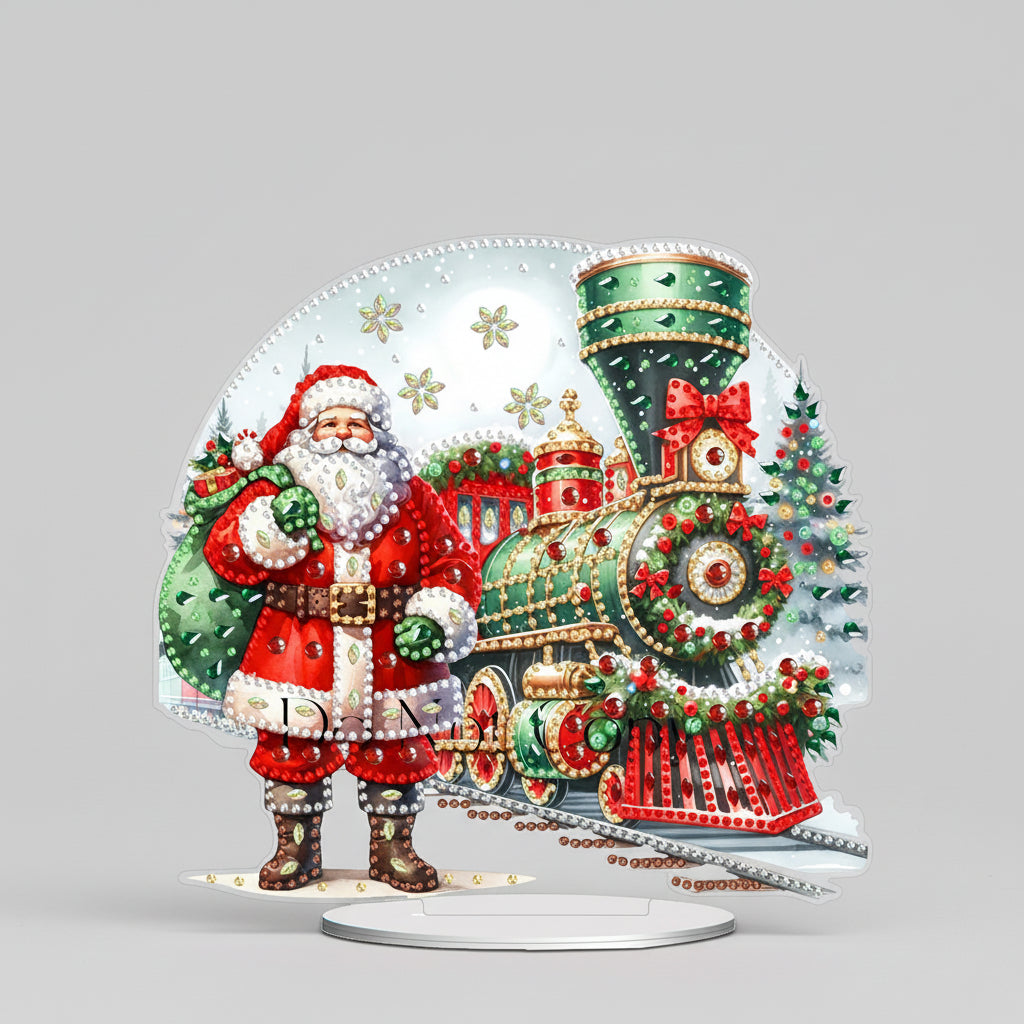 5D Kerstman bij trein | Diamond painting