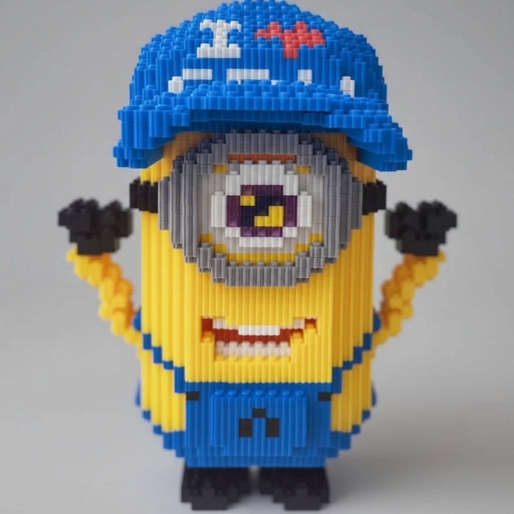 Gele wezen met pet | Bouwsteentjes