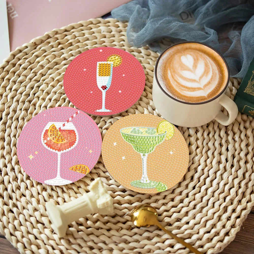 Kleurrijke Cocktail Onderzetters | Diamond Painting