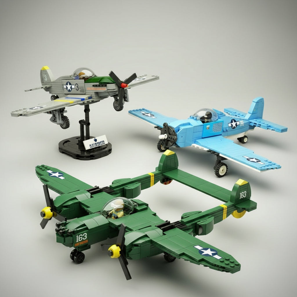 Blauwe straaljager | Bouwsteentjes