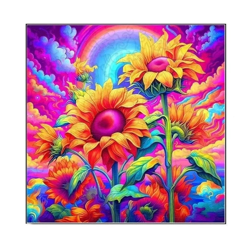 Vrolijke zonnebloemen | Houten Puzzel