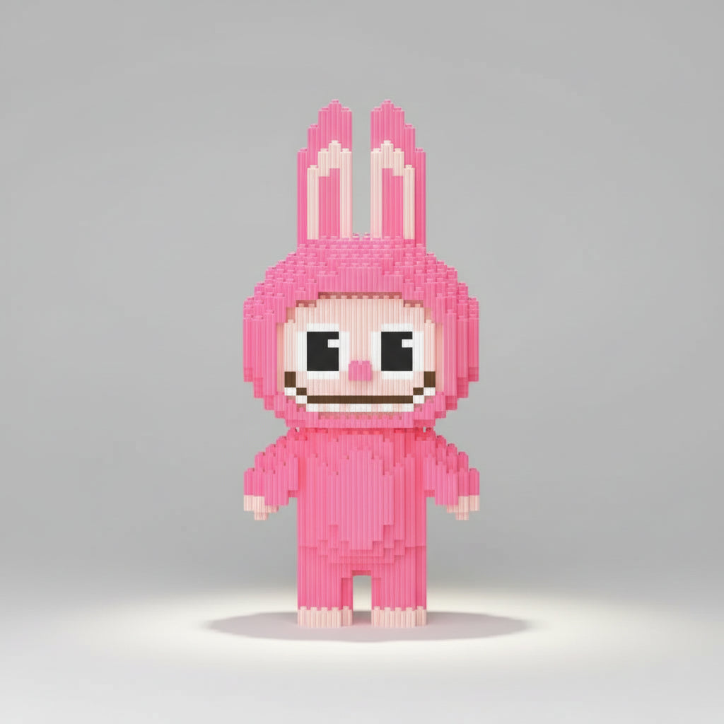 Knal Roze Labubu | Bouwsteentjes