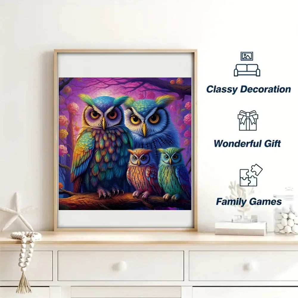Uilen Familie | Houten Puzzel