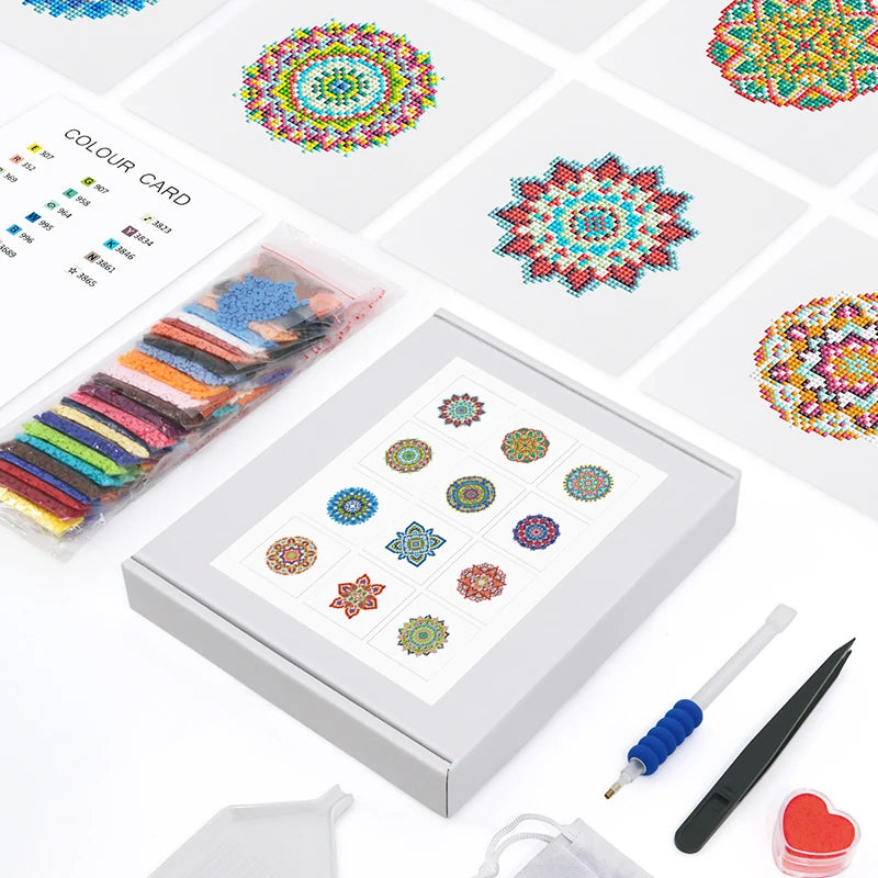 12 Mini Diamond Paintings | Mandala | Diamond Painting
