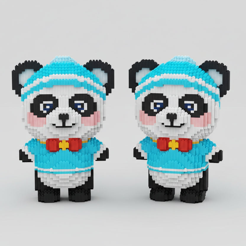 Panda met Strik | Bouwsteentjes