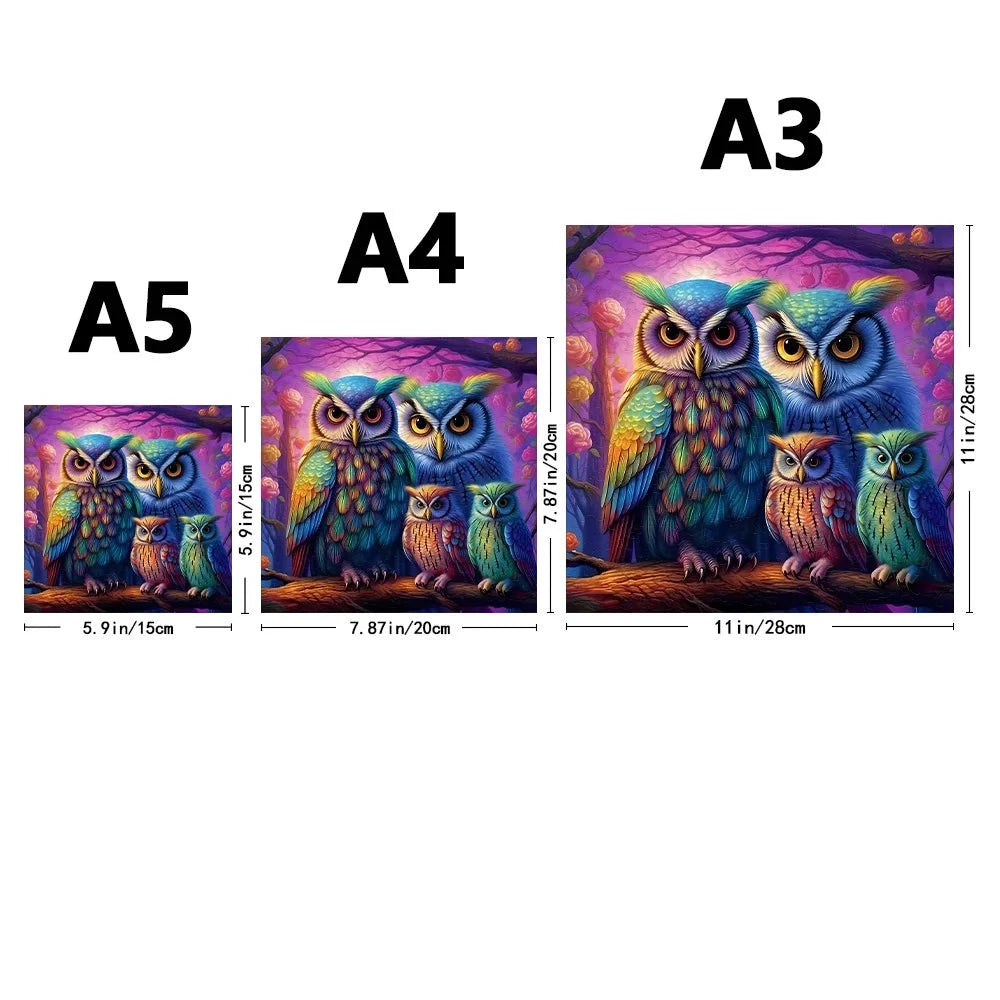 Uilen Familie | Houten Puzzel