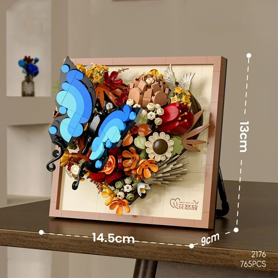 3D vlinder schilderij | Bouwsteentjes