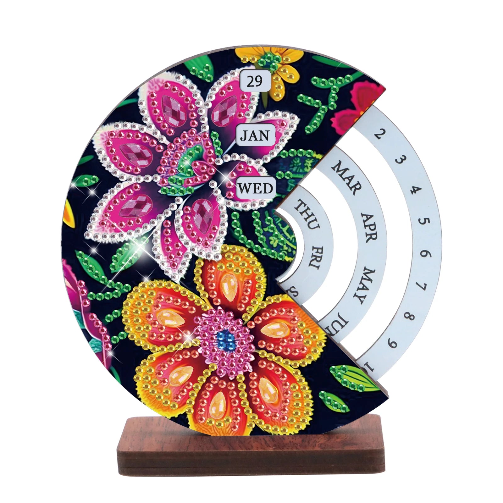 Roze & oranje bloem | Kalender | Diamond painting