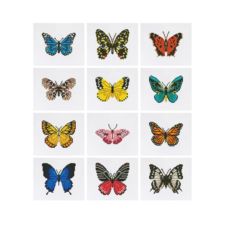 12 Mini Diamond Paintings | Vlinders | Diamond Painting