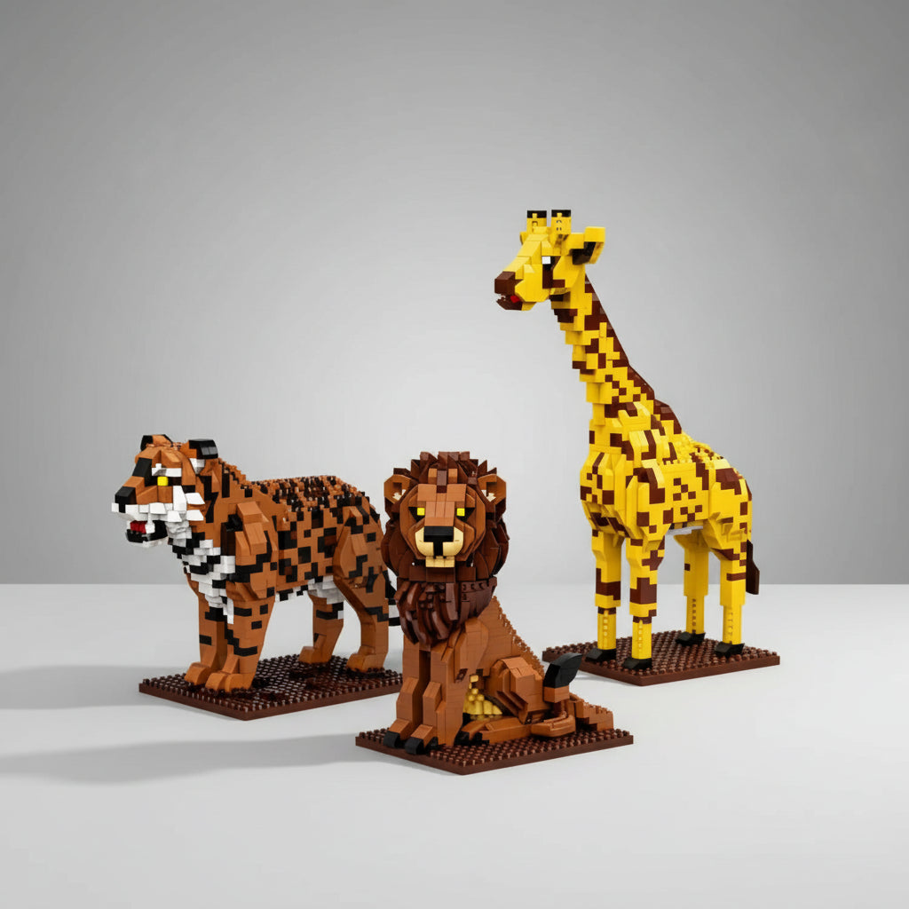Giraffe op bouwplaat | Bouwsteentjes