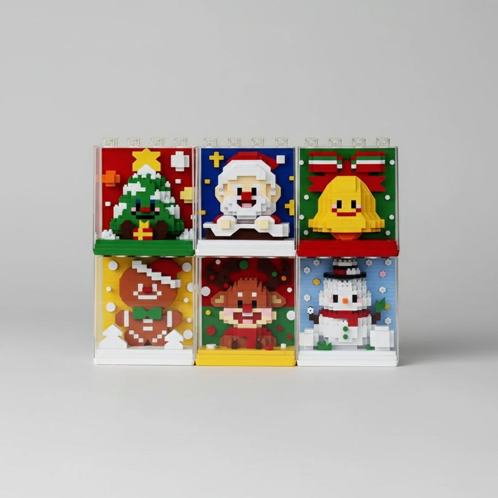 Kerstfiguren in blok | Bouwsteentjes