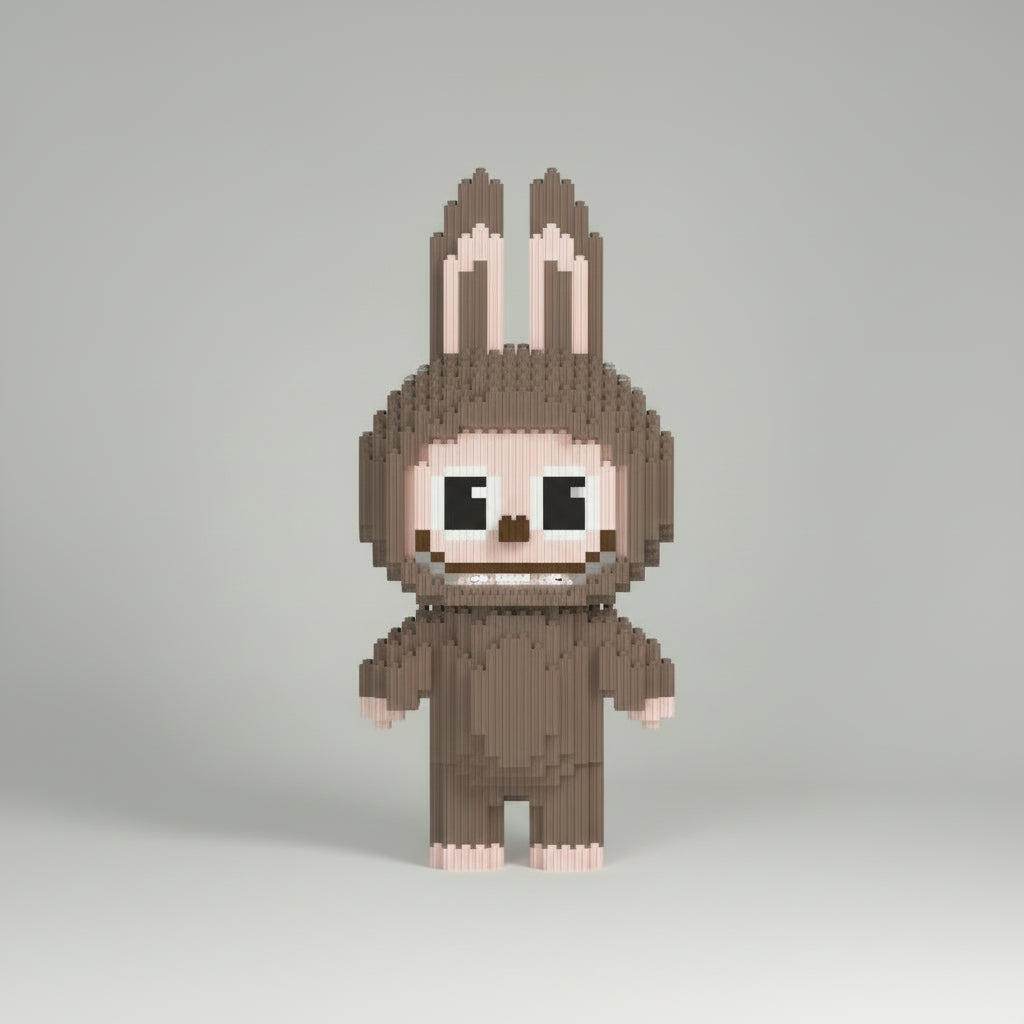 Bruine Labubu | Bouwsteentjes