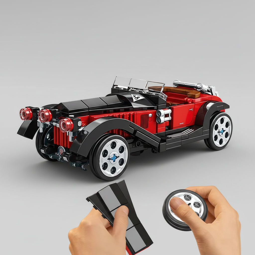 Retro hot rod auto | Bouwsteentjes