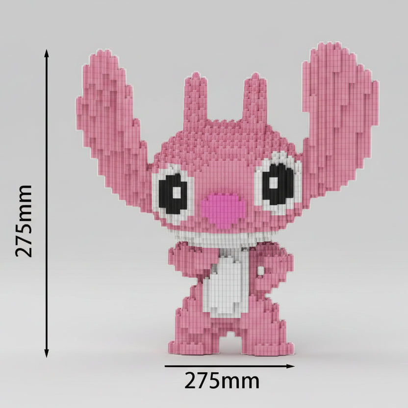 Schattig roze wezen met grote oren | Bouwsteentjes