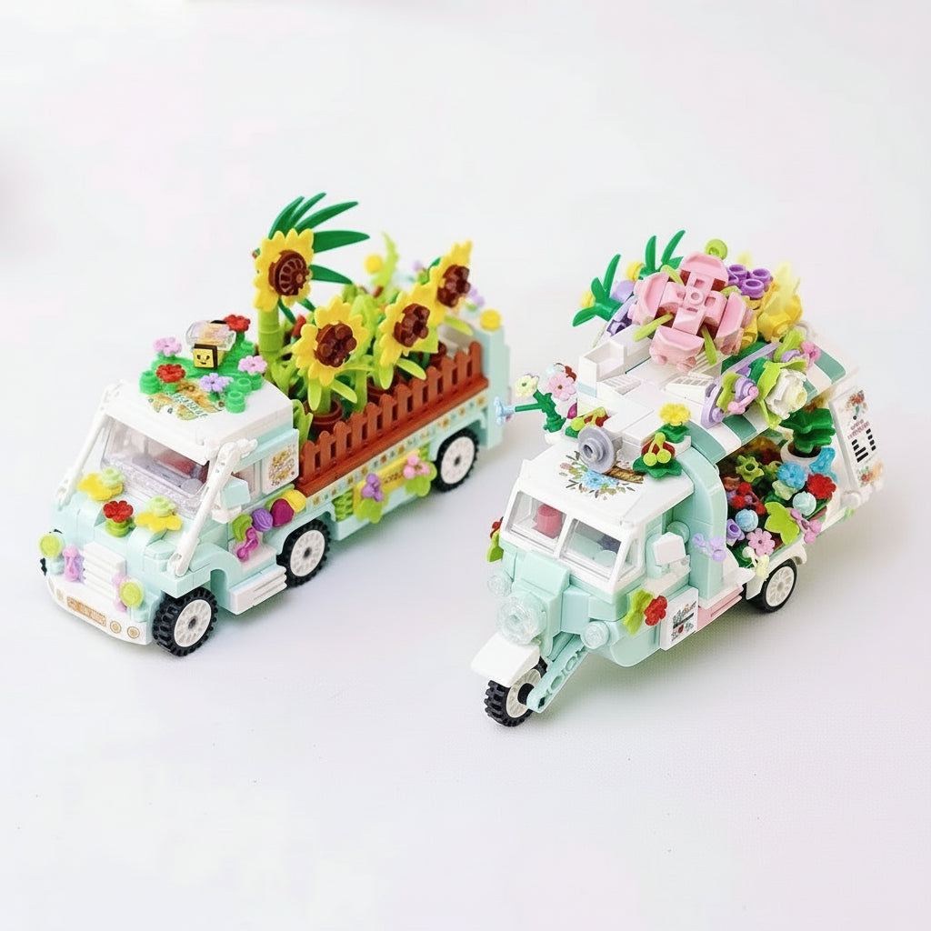 Bloemen driewieler | Bouwsteentjes
