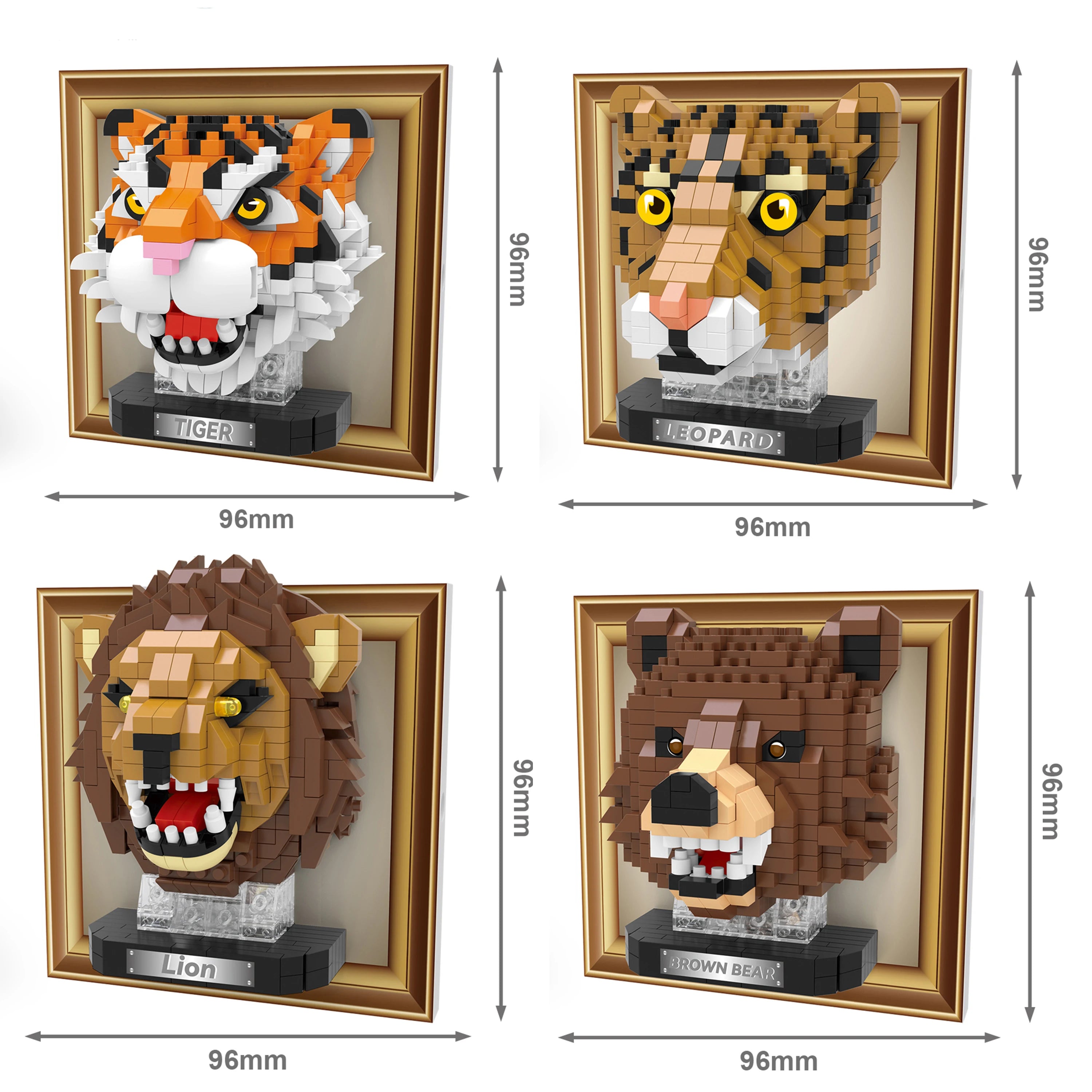 Mini 3D schilderij neushoorn | Bouwsteentjes