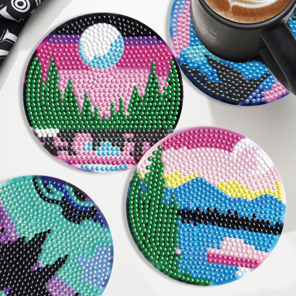 Landschap onderzetters | Diamond painting