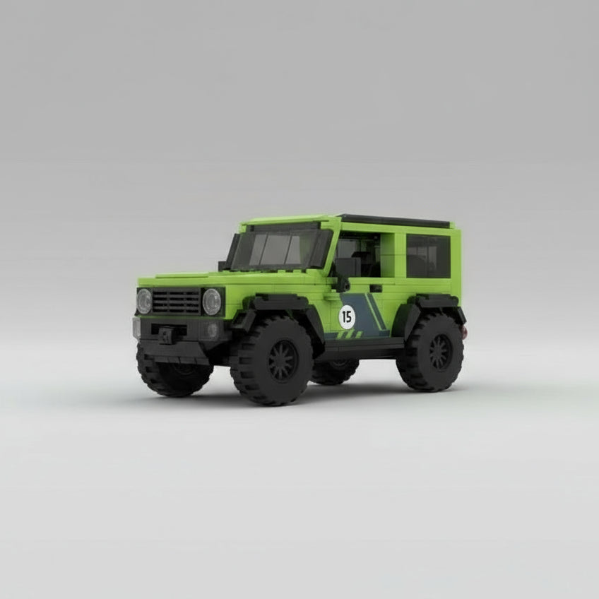 Groene auto | Bouwsteentjes