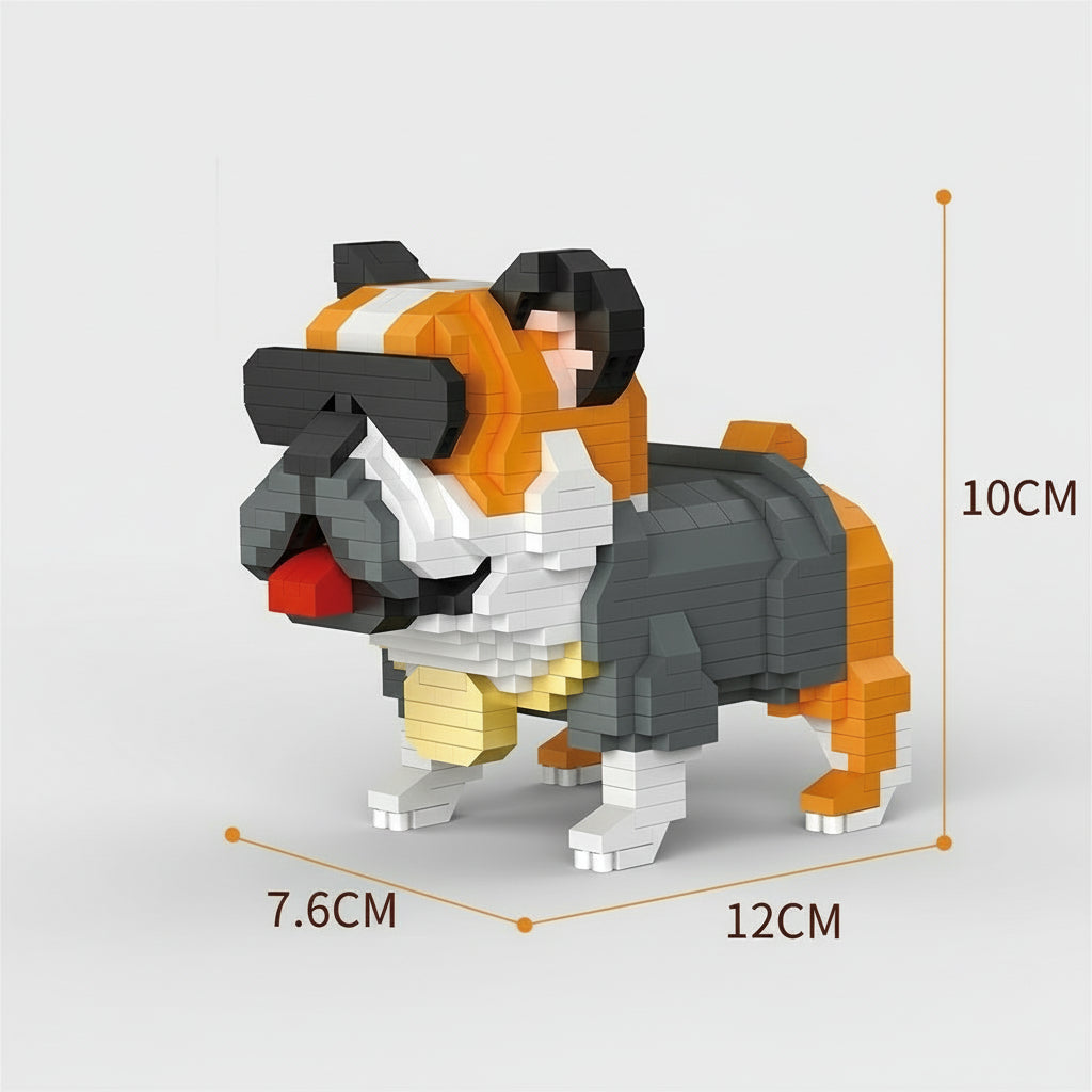 Bulldog met zonnebril | Bouwsteentjes