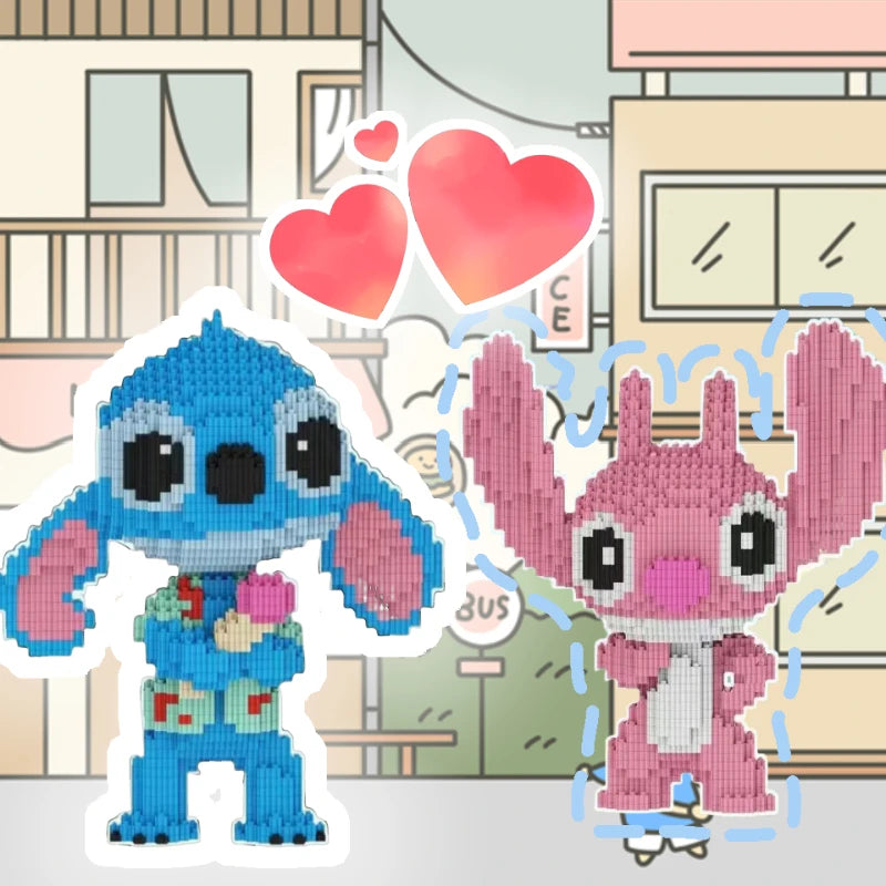 Schattig blauw wezen met ijsje | Bouwsteentjes