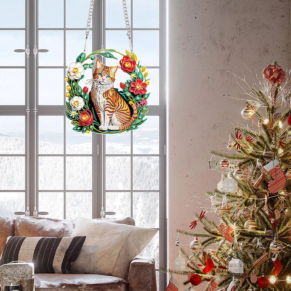 Decoractie hanger | kat | Diamond painting