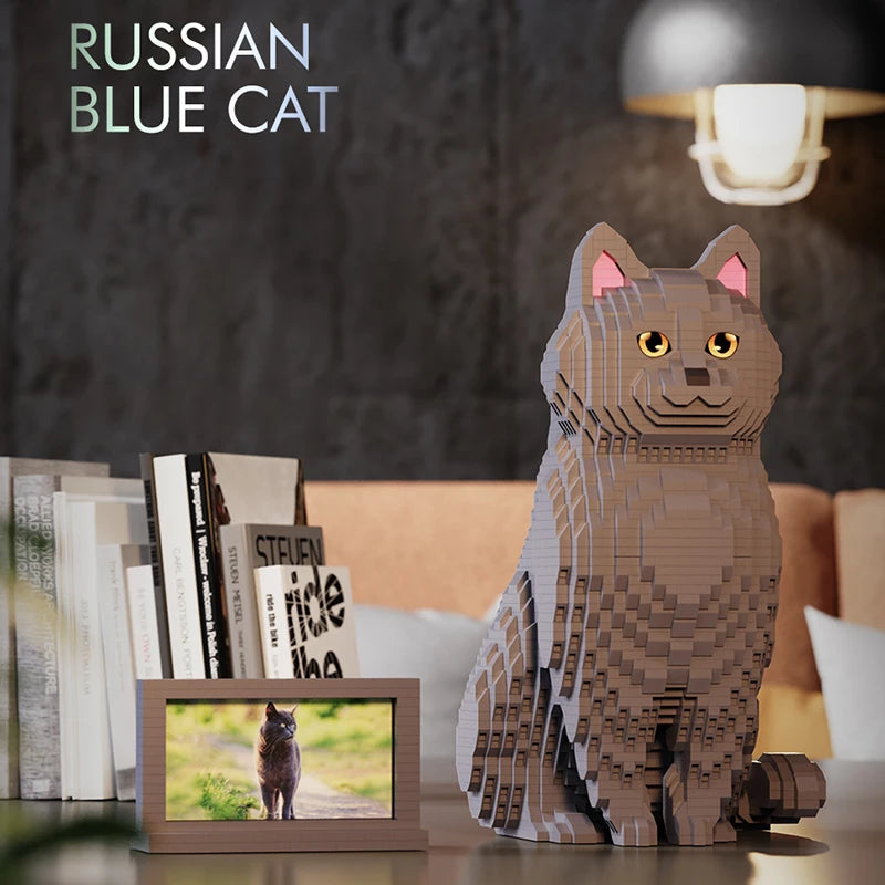 Blauwe Rus Kat | Bouwsteentjes