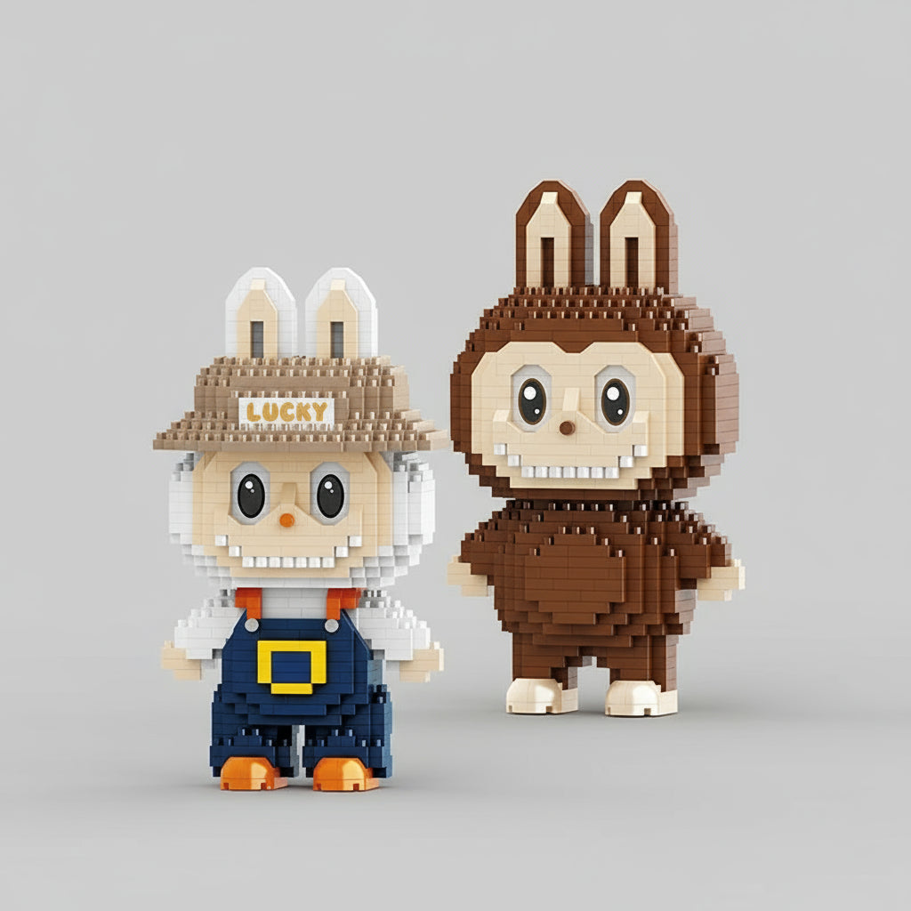 Labubu in Bruin Pak | Bouwsteentjes