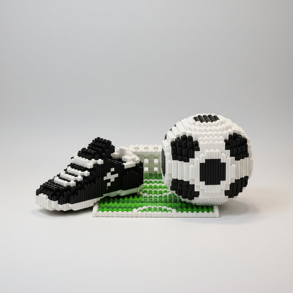 Voetbal schoen op veld | Bouwsteentjes