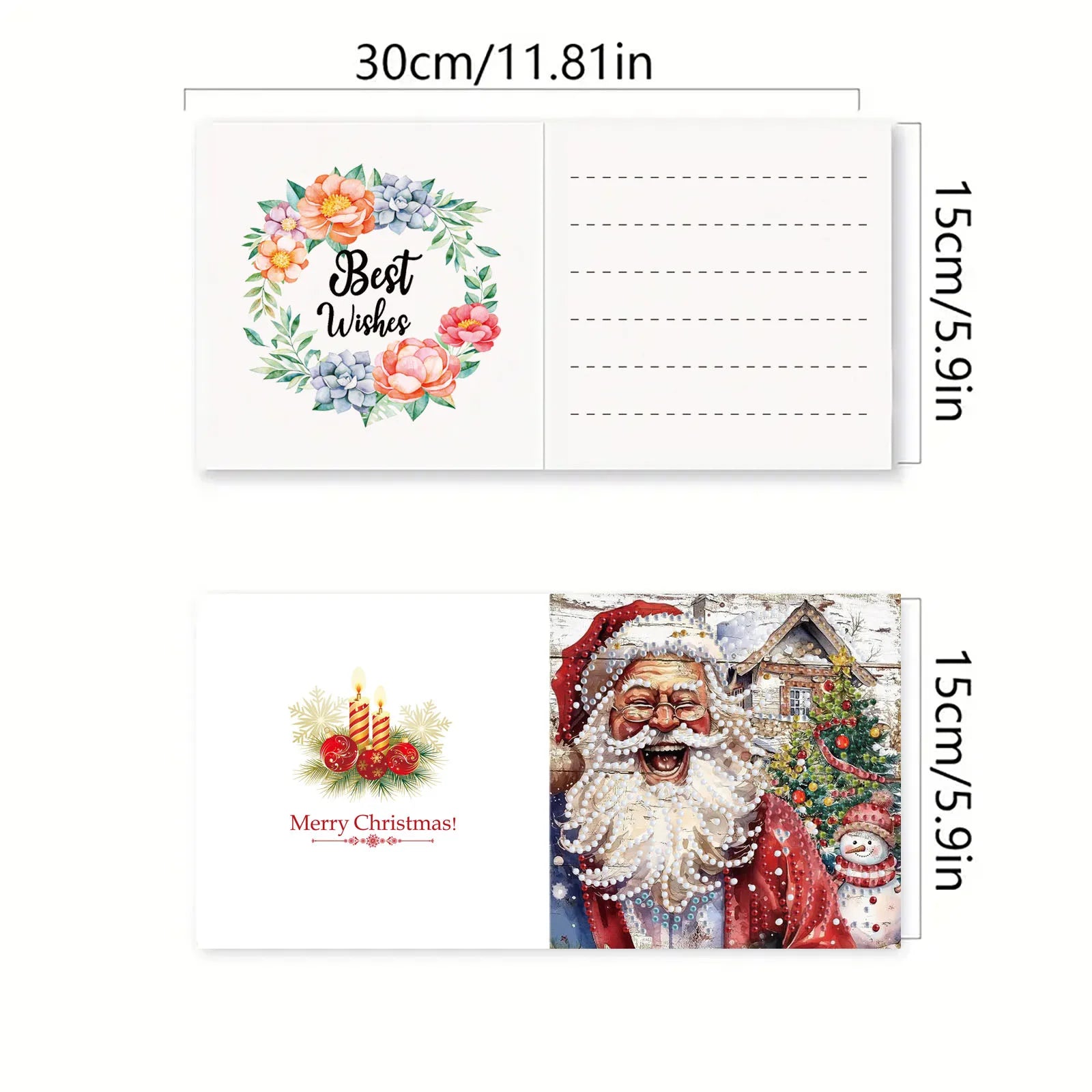 Diverse kerstkaarten | 6 stuks | Diamond Painting