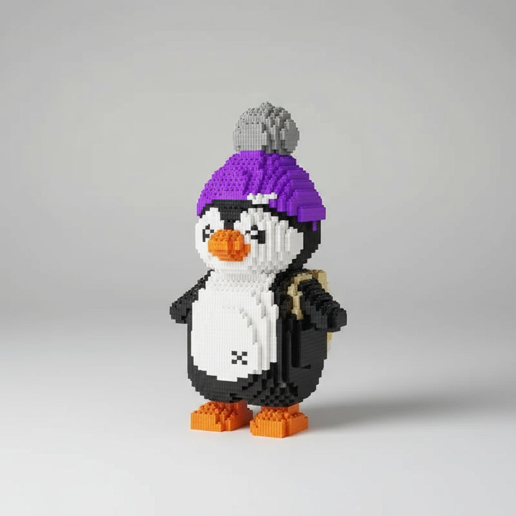 Pinguin met muts | Bouwsteentjes