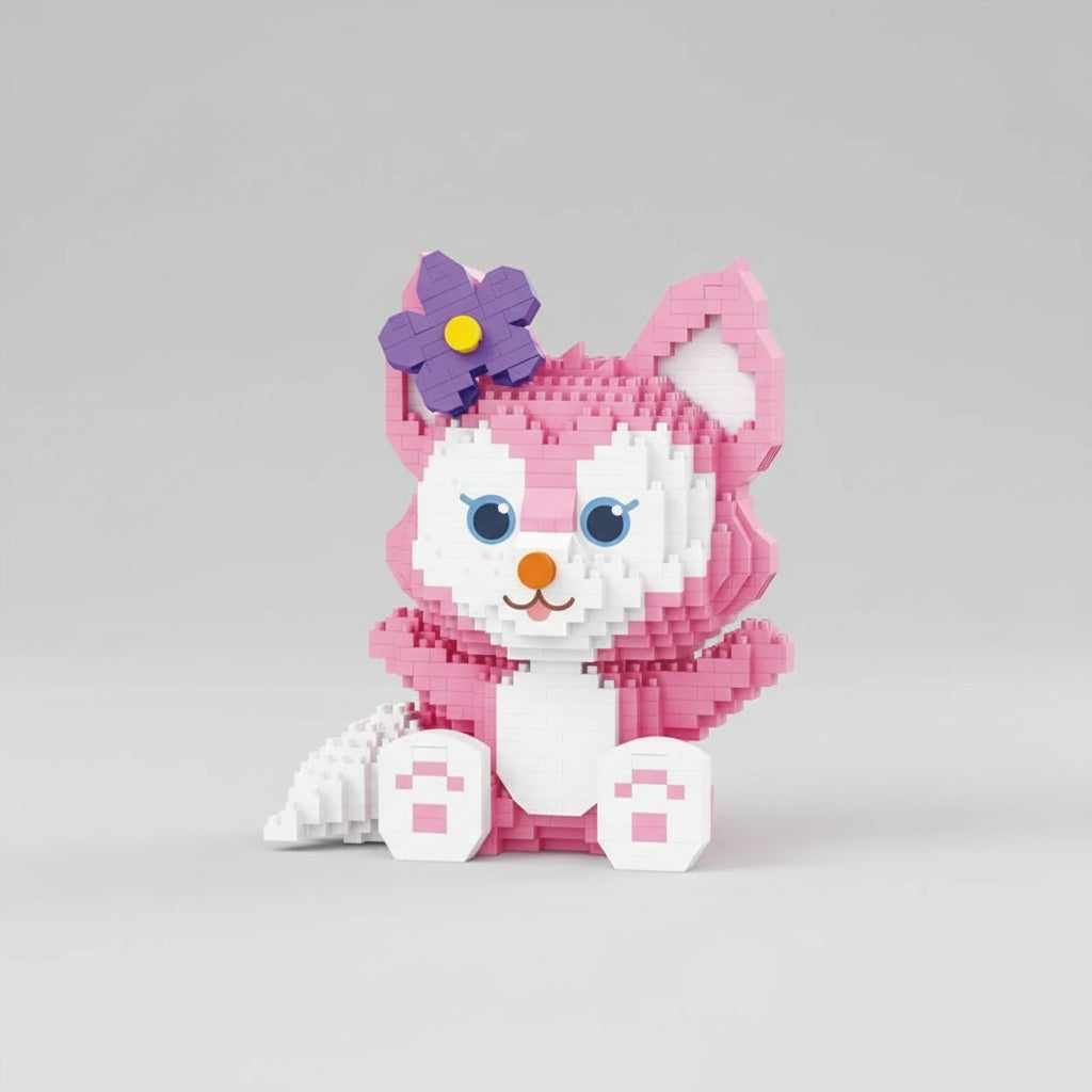 Schattig roze vosje | Bouwsteentjes