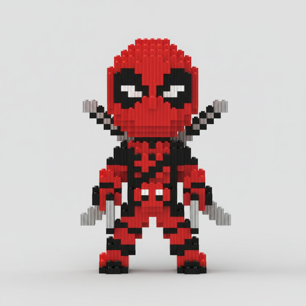 Rood - Zwarte Superheld | Bouwsteentjes