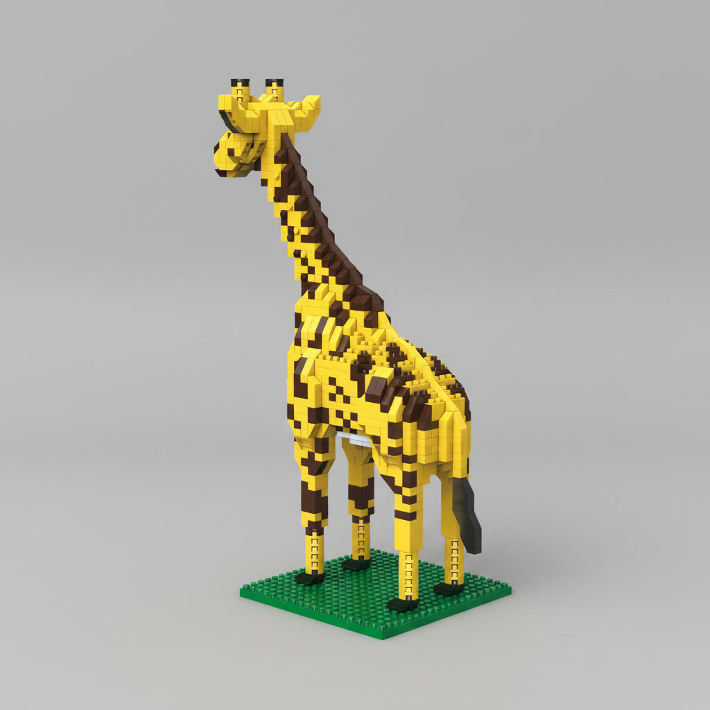 Giraffe op bouwplaat | Bouwsteentjes