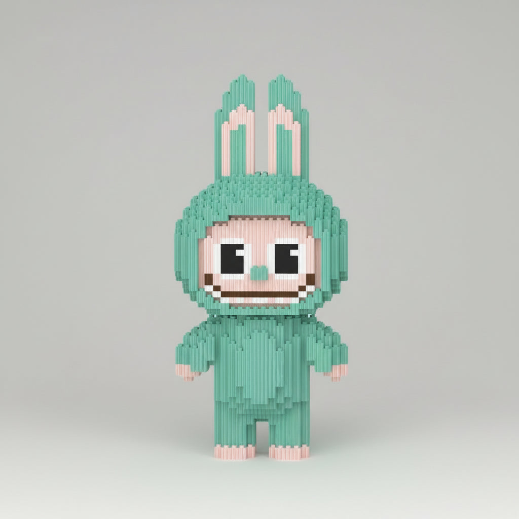 Groene Labubu | Bouwsteentjes