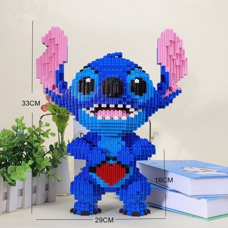 Schattig blauw wezen met hart | Bouwsteentjes