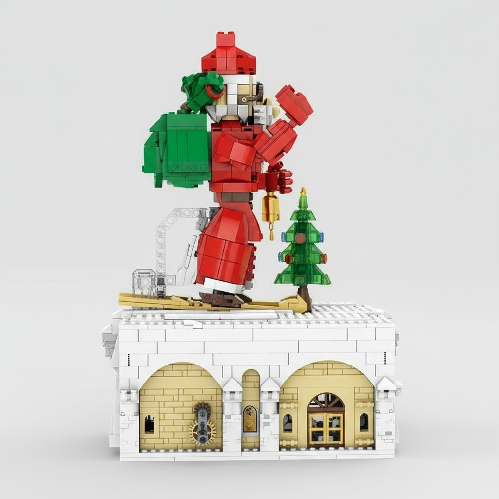 Kerstman op ski´s | Bouwsteentjes