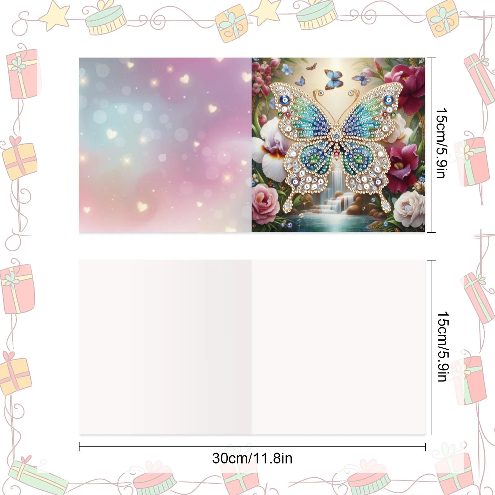 Vlinder kaarten | 8 stuks | Diamond Painting