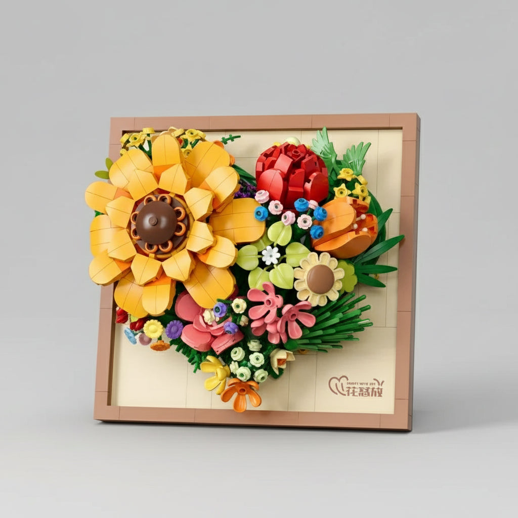 3D bloem schilderij | Bouwsteentjes