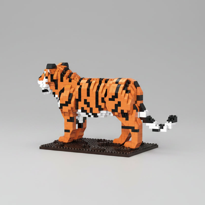 Tijger op bouwplaat | Bouwsteentjes