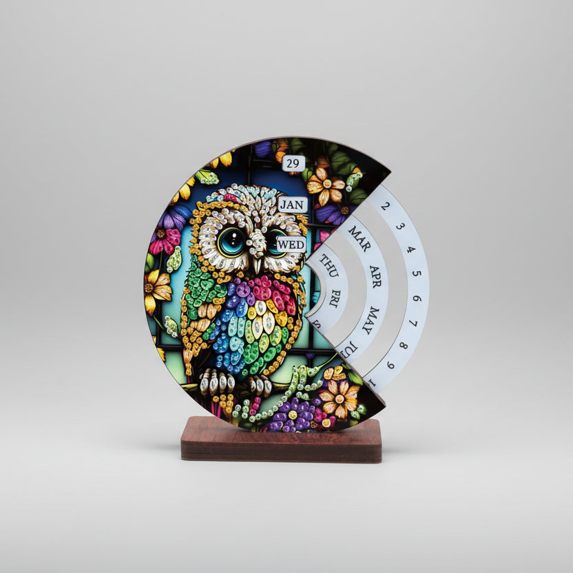 Gekleurde uil | Kalender | Diamond painting