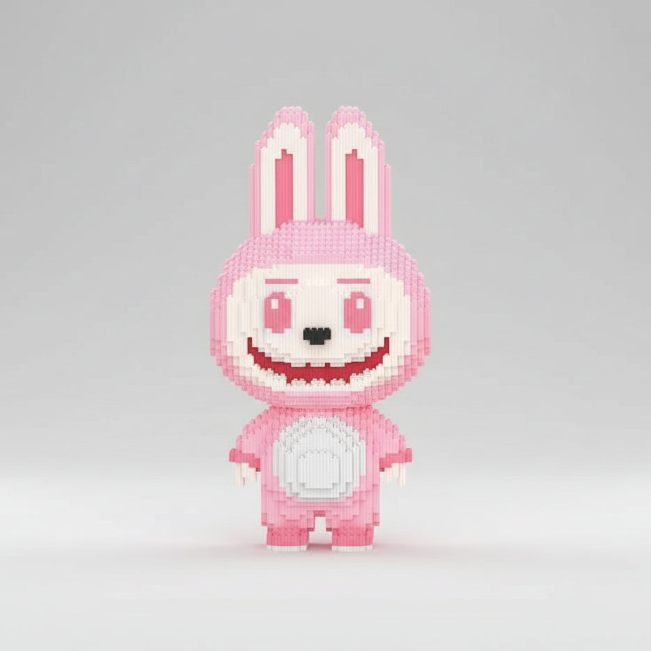 Mega Roze Labubu | Bouwsteentjes